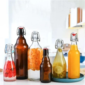 Poteli Saws Gwydr Gyda Chaeadau